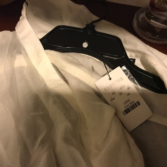 Express White Blouse Unquiet Fabric with Tags Button-down - Picture 9 of 10